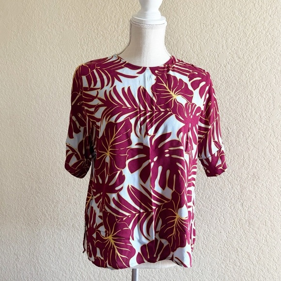 H&M tropical floral print blouse Size 8 - Picture 1 of 5